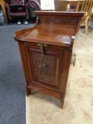 A 19th century walnut fall fronted coal receiver with liner