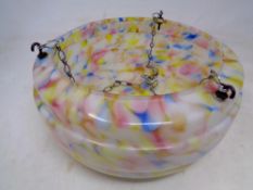 An Art Deco mottled glass light shade