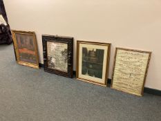 Four continental pictures including musical score.