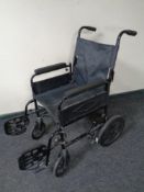 A folding wheelchair