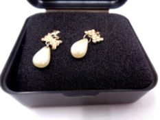 A pair of 9ct gold drop earrings