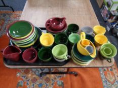 A quantity of English harlequin tea ware