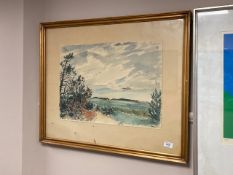 Continental school : a watercolour depicting a landscape,