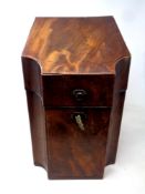 A George III mahogany knife box (af)