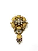 An antique 15ct bar brooch / pendant, 14.3g.