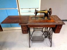 A Singer treadle sewing machine