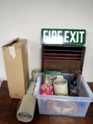 A vintage electrical fire, light fitting,