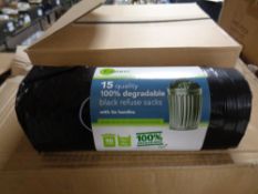 Two boxes of black refuse sacks