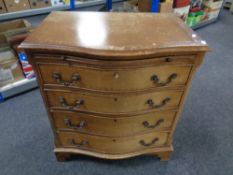 A mahogany chest of drawers