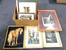A box of 20th century pictures and prints,