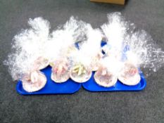 A box of gift wrapped cup and saucer sets