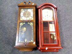 Two contemporary wall clocks