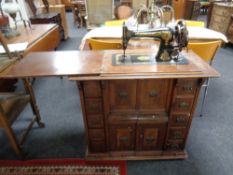 A Singer treadle sewing machine