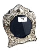 A silver easel photo frame, height 15.5cm.