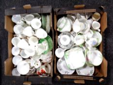 Two boxes of 20th century part tea sets, Delphine, Duchess,