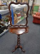 A Victorian barley twist tripod screen