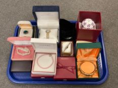 A lady's gold plated Rotary wristwatch, together with a quantity of costume jewellery.