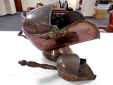 A Victorian copper coal scuttle