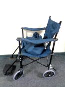 A folding wheel chair