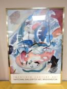 A National Gallery of Art Washington framed print together with an abstract wall canvas