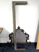 An Art Nouveau brass fire curb together with a fire screen