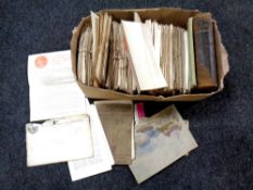 A box of unbound books,