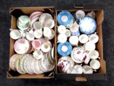 Two boxes of part china tea sets, Crown Royal,