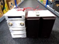 A Technics hifi with speakers,