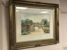 Albert Howe : A Horse and Cart with Figures in a Rural Setting, watercolour, signed, 18 cm x 27 cm,