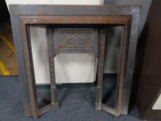 A cast iron fire insert