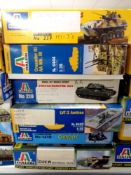 Italeri modelling kits - Group of six 1:35 scale military models (as illustrated)