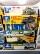 Italeri modelling kits - Group of six 1:35 scale military models (as illustrated)