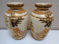 A pair of Japanese Satsuma vases