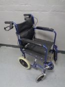 A folding wheel chair