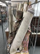 Approximately 10 rolls of upholsterer's fabric