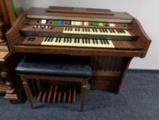 An electric organ with stool