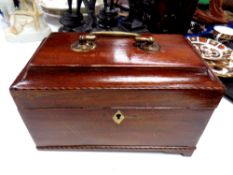 A George III mahogany tea caddy (a/f)