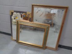 Three contemporary framed mirrors