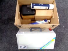 A box of Airbrush compressor and booth for model kit painting