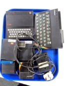 A tray containing Sinclair ZX spectrum together with Sinclair ZX81 (as found), power leads,