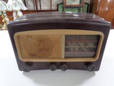 A Cossor Bakelite cased valve radio