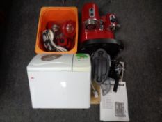 A Kitchenaid coffee machine with accessories together with an Mellerware bread maker and kitchenaid