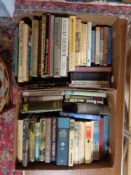 Two boxes of hardback books relating to war,