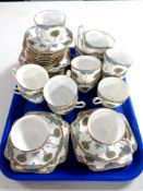 Thirty-nine pieces of Grafton hand painted floral patterned tea china