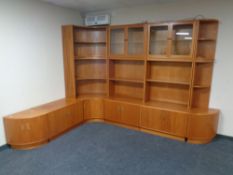 A 20th century teak G-plan corner modular display unit (six sections)