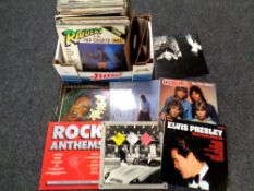 A box of vinyl LP's including Super Tramp, Jethro Tull,