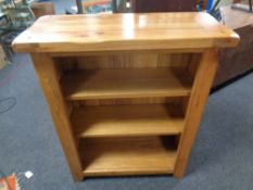 A set of contemporary oak bookshelves