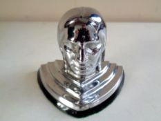 A reproduction Indian Head chromed car mascot