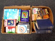 Two boxes of antique and later books,