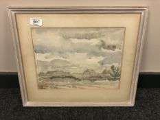Continental school : rural landscape, watercolour, indistinctly signed,